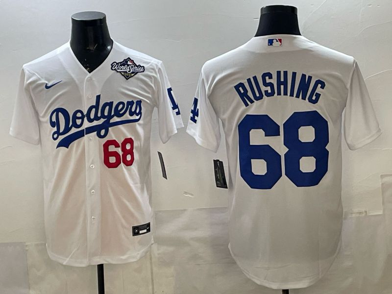 Men Los Angeles Dodgers #68 Rushing White Game 2026 Nike MLB Jersey 004->los angeles dodgers->MLB Jersey